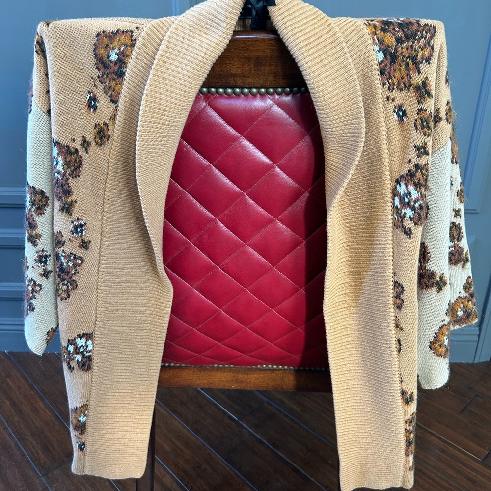 Pinko Tan Floral Cardigan